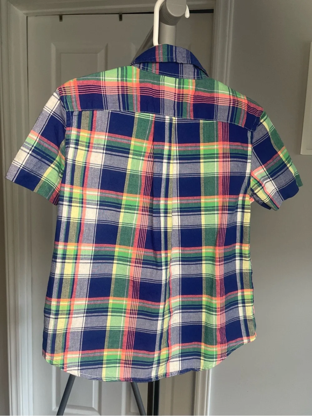 Ralph Lauren Navy, Green & Pink Plaid Short-Sleeve Button-Down